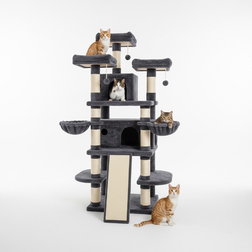 Havena Krabpaal - Kattenklimframe (Model HV20261) - Luxe- Kwaliteit- Krabpaal - 172CM X 77,5CM X 118,1CM