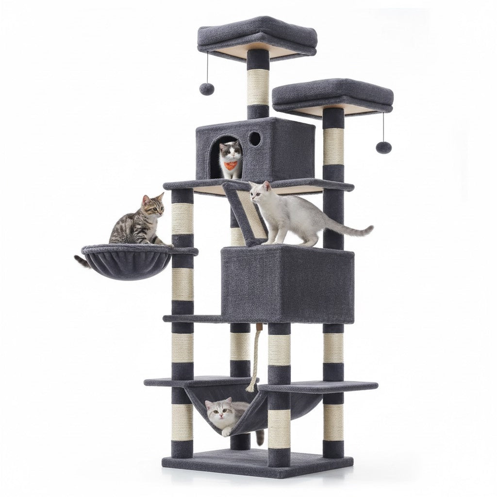 Havena Grote Kattenboom 206 cm (Model HV20262) - Krabpaal - Kwaliteit - Extra Hoog - Deluxe