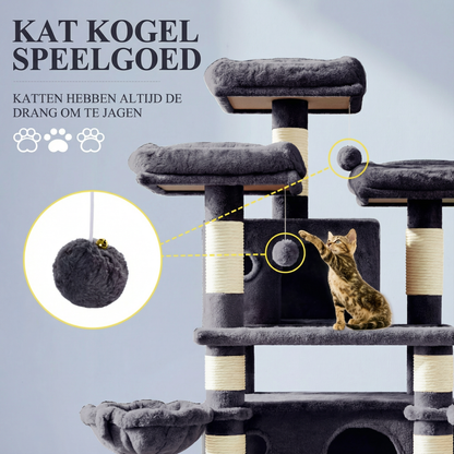 Havena Krabpaal - Kattenklimframe (Model HV20261) - Luxe- Kwaliteit- Krabpaal - 172CM X 77,5CM X 118,1CM