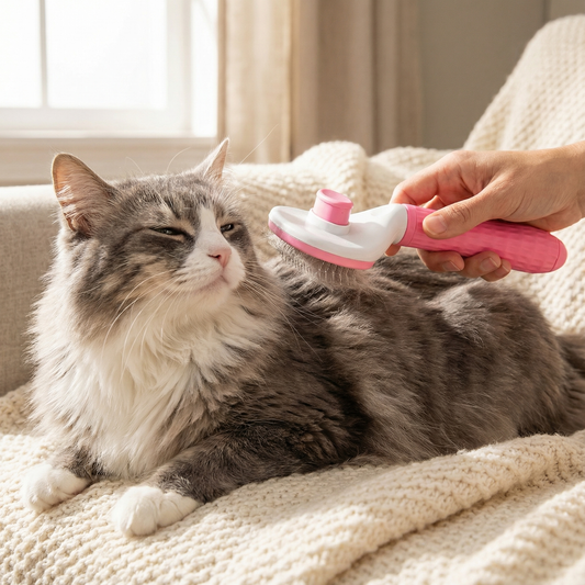 Honden- en Kattenborstel met Zelfreinigend Systeem