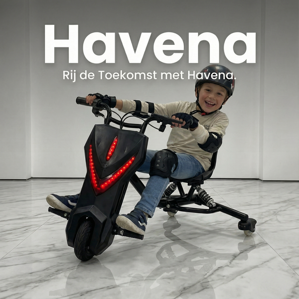 Elektrische Drift Trike Kart 250W 36V 2026 – Zwart met Achtervering